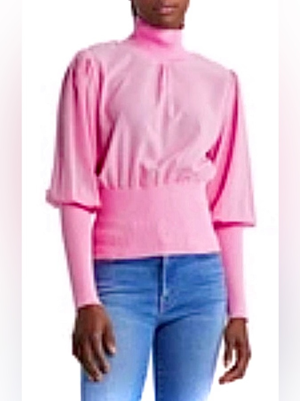 French Connection Rose Pink Mock Neck Top